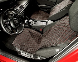 Huse Alcantara Premium Negru Față